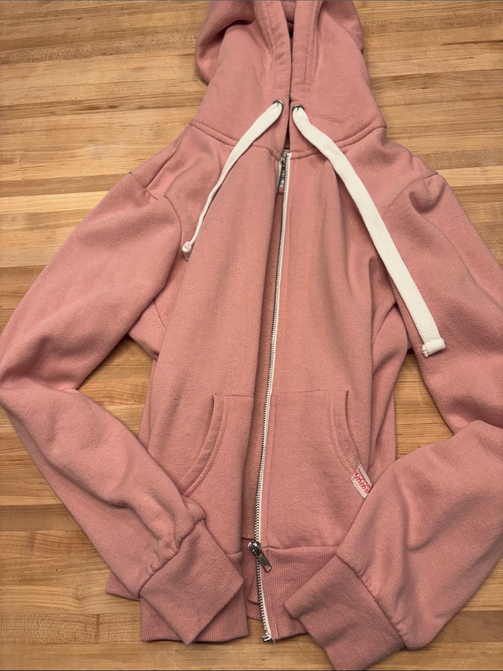 Source Unknown Dusty Pink Hooded Zip-Up Sweatshirt